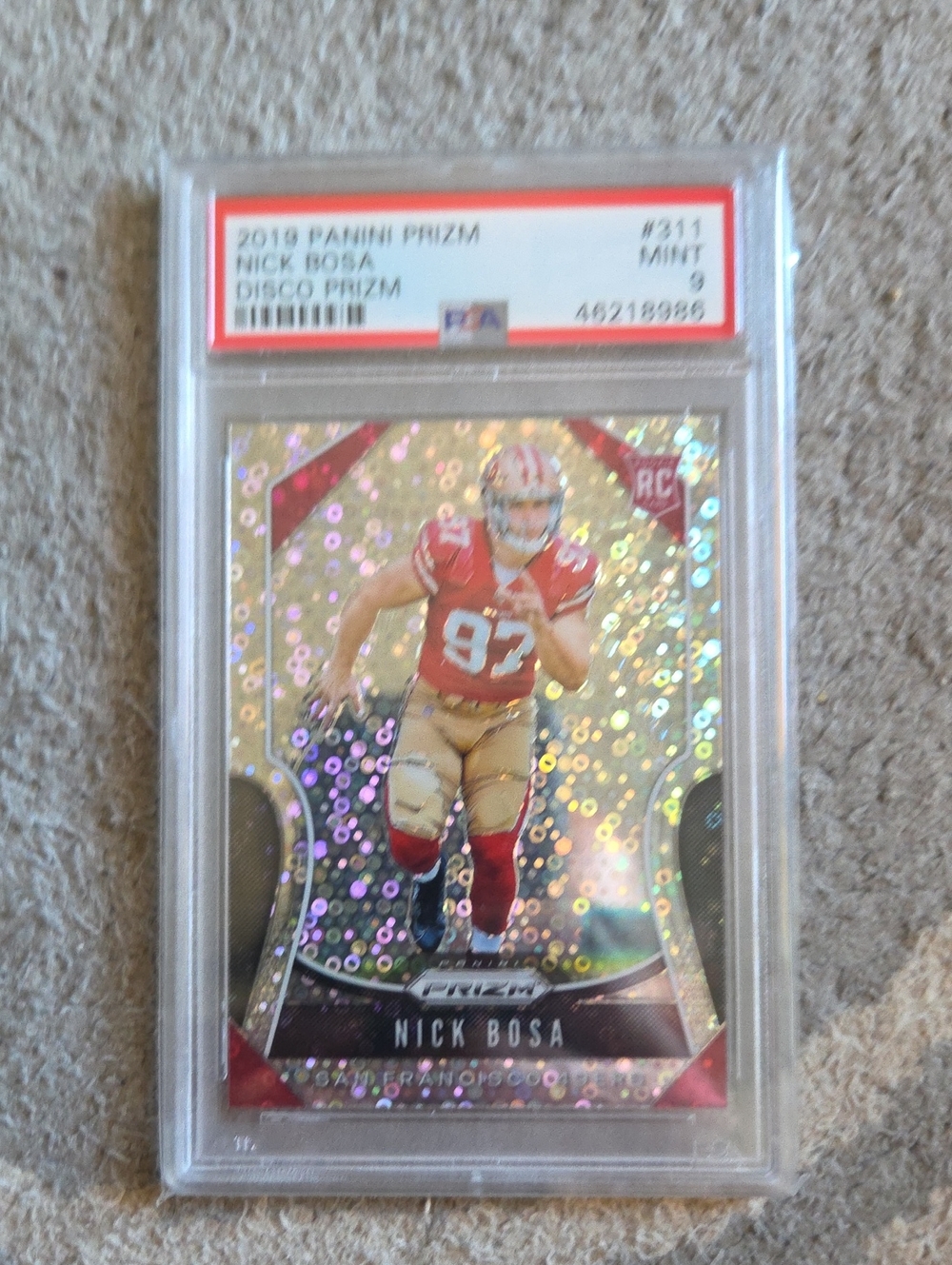2019 Panini Prizm Nick Bosa Disco Prizm Rookie Card PSA Mint 9